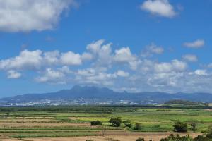 a view of a field with mountains in the background at 972D6 - Kaymit - Studio 20m2 in Schœlcher