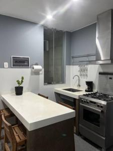 cocina con fogones y fregadero en MH Apartments Ica 3, en Ica