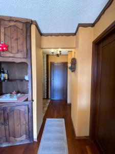 a hallway of a home with a door and a room with a rug at Skyline su Sestriere in Sestriere