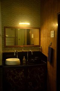 a bathroom with a sink and a mirror at Airspace villa in Igatpuri