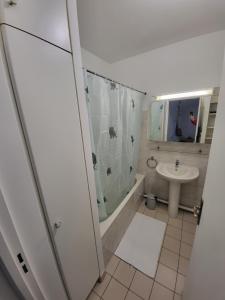 a bathroom with a shower and a sink at Charmant studio Porte St Cloud in Boulogne-Billancourt