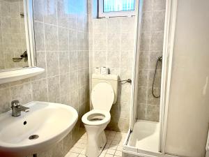 a bathroom with a toilet and a sink at YETI-clubcom in Gudauri