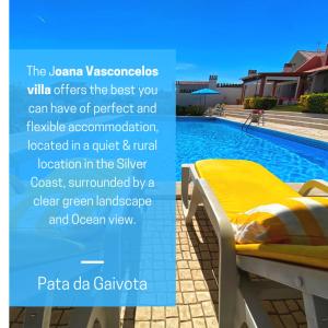 un anuncio para una villa con piscina en Villa House Joana Vasconcelos, Ocean view & Pool - Pata da Gaivota, en Lourinhã