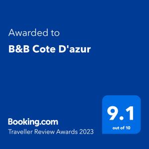 ハンマメットにあるB&B Cote D'azurの青い看板