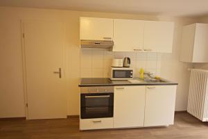 A kitchen or kitchenette at Swiss Star Basel Schweizergasse - Self Check-In