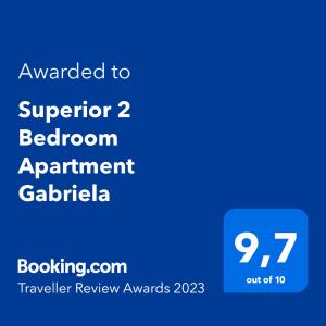 Superior 2 Bedroom Apartment Gabriela的證明、獎勵、獎狀或其他證書