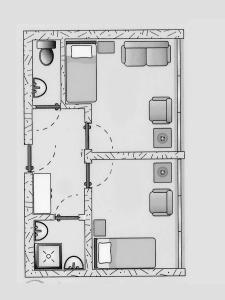 un dessin d'un plan d'étage d'une maison dans l'établissement Ringhotel Fährhaus, à Bad Bevensen