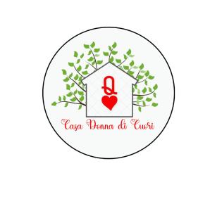 a logo with a bird in a house with a red heart at Casa Donna di Cuori in Fiumicino