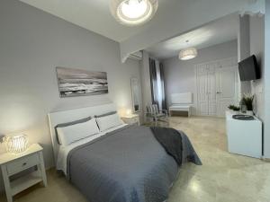 a bedroom with a bed and a television in it at Villa TRIANA in Seville