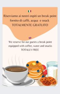 a cup of coffee and a plate of donuts at Casa Donna di Cuori in Fiumicino