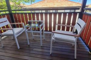 A balcony or terrace at Happy Haven at Eight Mile