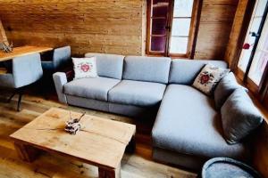 Zona d'estar a Luxury & Cosy 3.5 rooms apartment in almost 300 years old Chalet