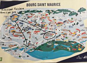 una mappa della sagoma del santo bonneau di Hôtel Restaurant "La Petite Auberge" a Bourg-Saint-Maurice