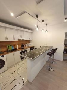 A kitchen or kitchenette at Apartament w centrum miasta przy parku i jeziorze