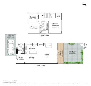 een plattegrond van een huis bij Vibes At Five Noosa in Noosaville