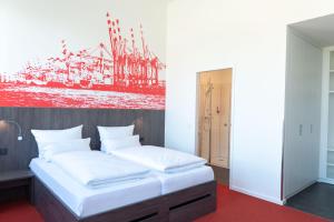 Katil atau katil-katil dalam bilik di havenhostel Bremerhaven