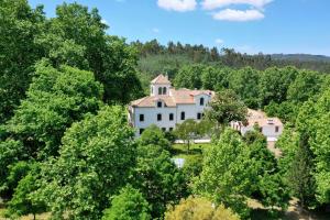 een luchtzicht op een huis omgeven door bomen bij Quinta do Areal in Lousã