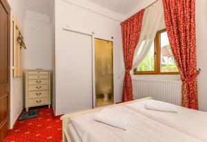 - une chambre avec un lit et une fenêtre dans l'établissement Panoramic Center Rooms, à Braşov