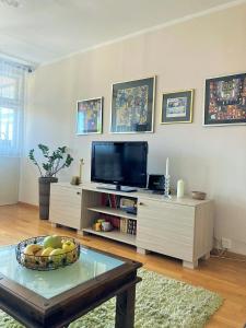 a living room with a tv and a table at BAJKA in Čačak