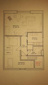 The floor plan of Ferienwohnung Bisch