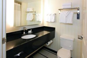 y baño con lavabo, aseo y espejo. en Fairfield Inn & Suites by Marriott Charleston Airport/Convention Center, en Charleston