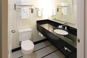 y baño con aseo, lavabo y espejo. en Fairfield Inn & Suites by Marriott Charleston Airport/Convention Center, en Charleston