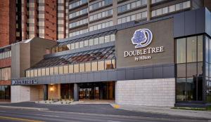 a building with a dordrecht office sign on it at DoubleTree by Hilton Windsor, ON in Windsor