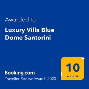 Luxury Villa Blue Dome Santorini 면허증, 상장, 서명, 기타 문서