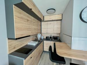 מטבח או מטבחון ב-Villa Bauhaus Labi Garden wellness apartman