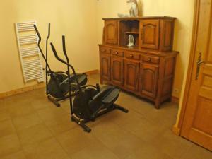 Fitness center at/o fitness facilities sa Chalet familial avec salle de jeux, parking et WiFi - FR-1-629-1