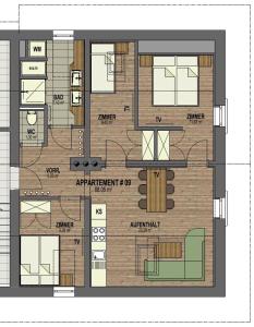 a floor plan of a small house at Villa Ganzstein in Mürzzuschlag