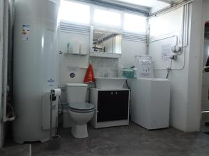 a bathroom with a toilet and a sink at LES GRADINES in Bar-sur-Aube