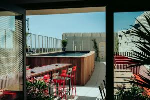 A balcony or terrace at JOST Hotel Montpellier Centre St Roch