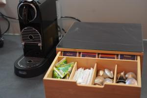 Fasilitas pembuat kopi dan teh di Design-Apartment I Boxspring I Nespresso I Parkplatz