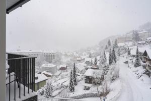 una ciudad cubierta de nieve con edificios y árboles en Swiss Hotel Apartments - Engelberg, en Engelberg