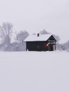 Namelis Gluosnė durante o inverno