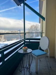 Un balcon sau o terasă la Brauner Bär mit Donaublick