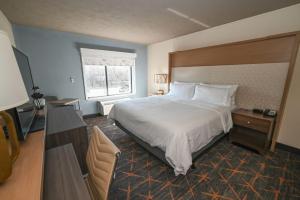 Un dormitorio con una cama grande y una ventana en Holiday Inn Cleveland-Mayfield, an IHG Hotel, en Mayfield