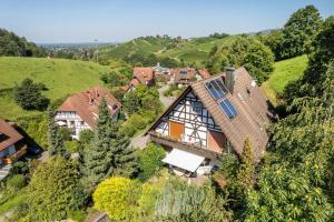 - une vue aérienne sur une maison dans un village dans l'établissement Ferienhaus The Himmelsteig, à Sasbachwalden