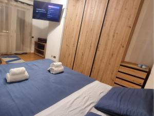 En eller flere senger på et rom på Studio Apartment Ariston in centro a Cortina