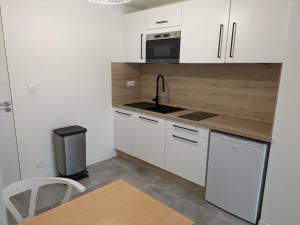 A kitchen or kitchenette at Studio indépendant en rez-de-jardin