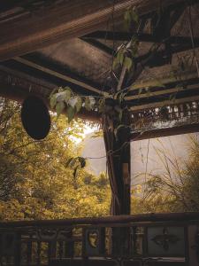 a window with a view of a river at Trang An Lamia Bungalow in Ninh Binh