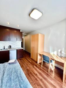 Dapur atau dapur kecil di RVR Smart Apartments Riga with Self Check-In