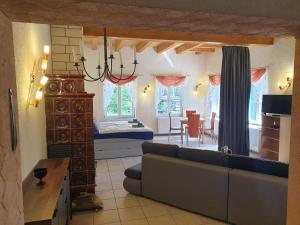 Zona d'estar a Ferienwohnung Habicht Villa-Pälitzsee