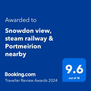 Gambar di galeri bagi Snowdon view, steam railway & Portmeirion nearby di Minffordd