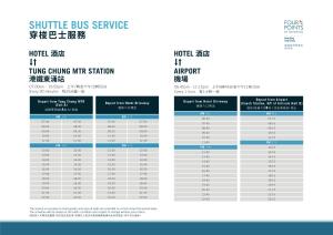 un graphique indiquant le nombre de services de navette dans l'établissement Four Points by Sheraton Hong Kong, Tung Chung, à Hong Kong