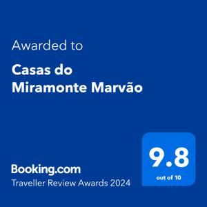 Casas do Miramonte Marvão में दिखाया गया कोई प्रमाणपत्र, अवॉर्ड, हस्ताक्षर या कोई दूसरा दस्तावेज़