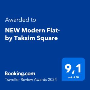 Сертифікат, нагорода, вивіска або інший документ, виставлений в NEW Modern Flat- by Taksim Square