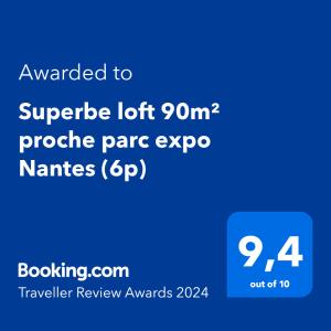 ナントにあるSuperbe loft 90m² proche parc expo Nantes (6p)のサプライズロット保護ロットにアップグレードされた電話のスクリーンショット