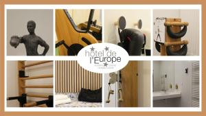 a collage of photos of a hotelocateure room at Logis Hôtel de l'Europe in Poitiers